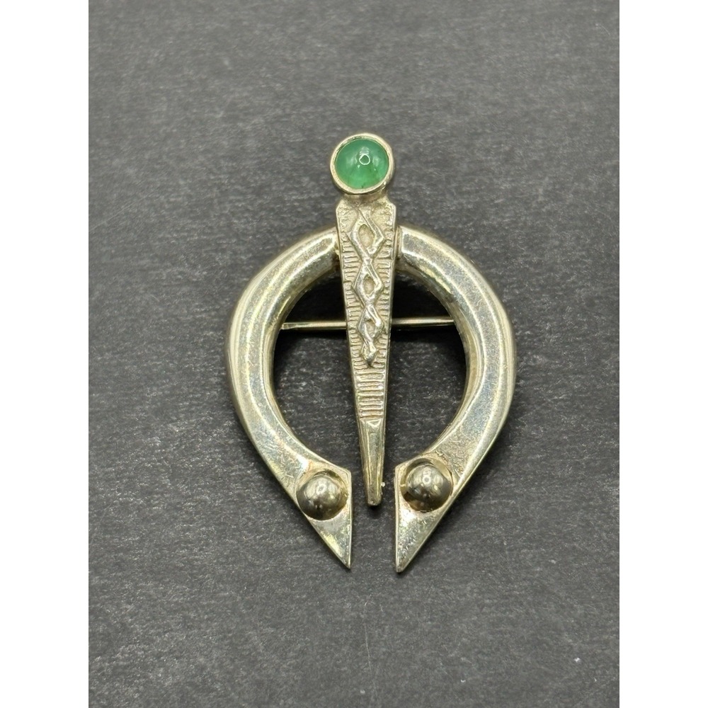 Vintage Irish Emerald Brooch British Marks H17